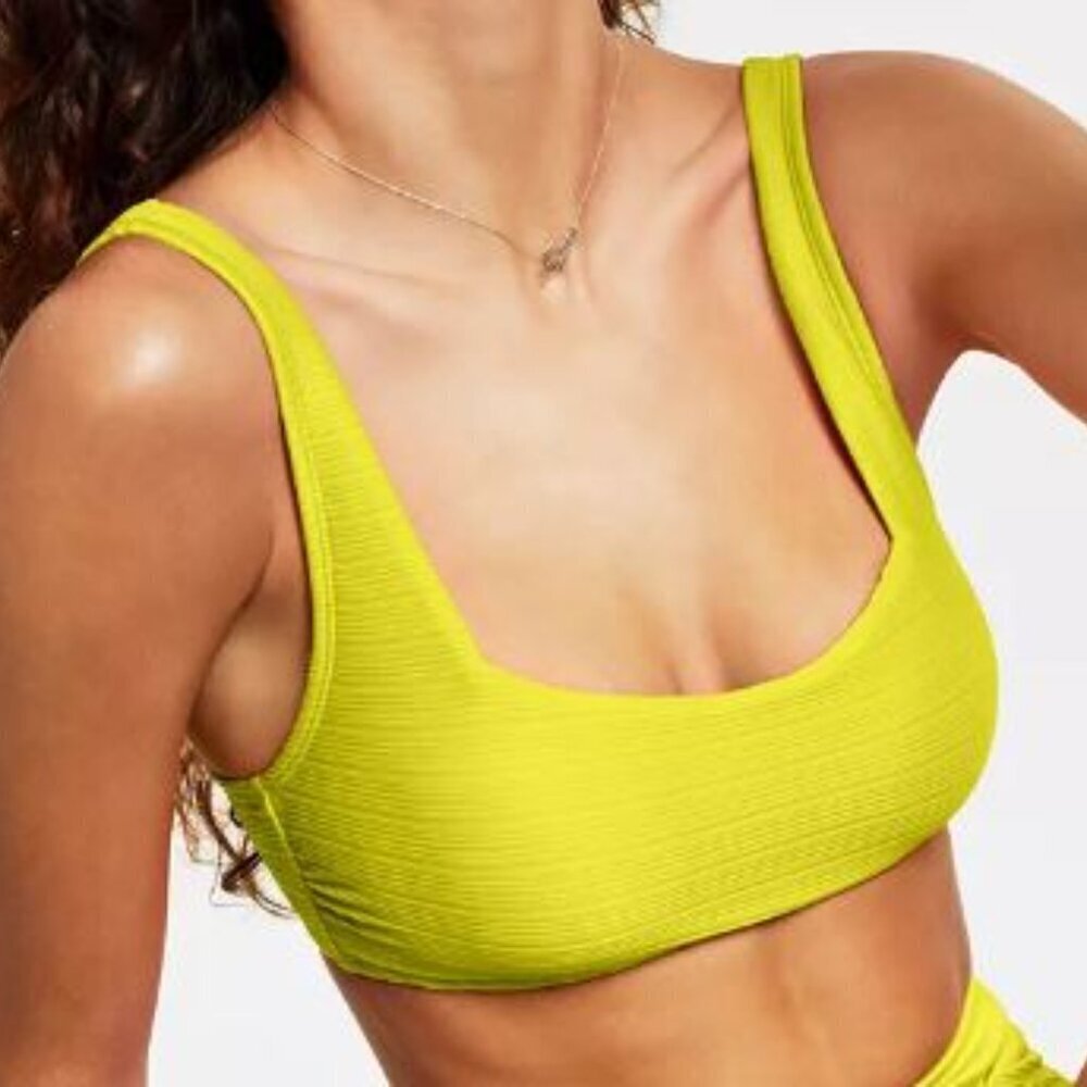 Salt + Cove NWT Yellow Ribbed Bralette Bikini Top Junior's Size M